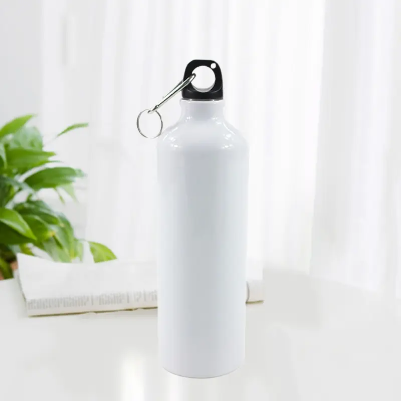 Portable Aluminum Water Bottle with Carabiner 400/500/600/750ml Sports Flasks Travel Cycling Hiking Camping Bicycle Flask