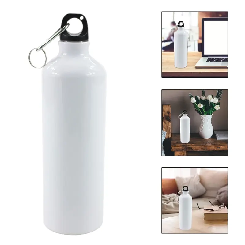 Portable Aluminum Water Bottle with Carabiner 400/500/600/750ml Sports Flasks Travel Cycling Hiking Camping Bicycle Flask