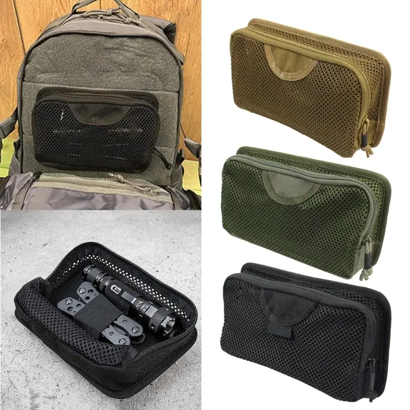 Tactical Backpack Bag Insert Modular Organizer Hook Fasteners Mesh Pocket Utility Admin Pouch Hunting Nylon Zipper Closure New