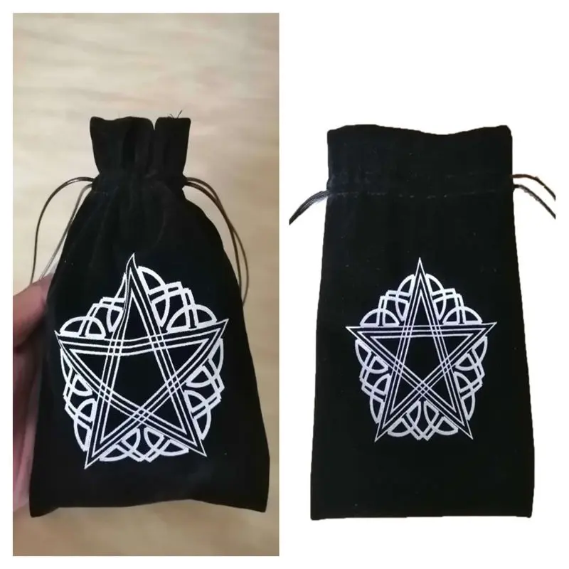 Velvet Tarot Oracle Cards Storage Bag Runes Constellation Witch Divination Accessories Jewelry Dice Pouch Drawstring Package