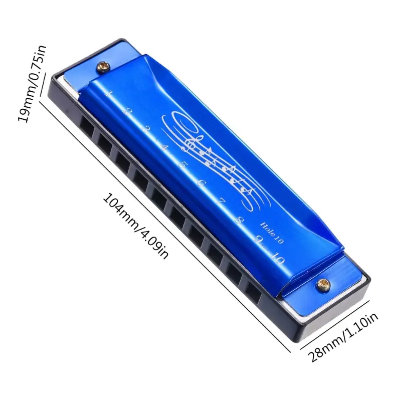 Harmonica in C Key, 10 Holes Blues-Harp Diatonic Harmonica 20 Tones Mouth Organ