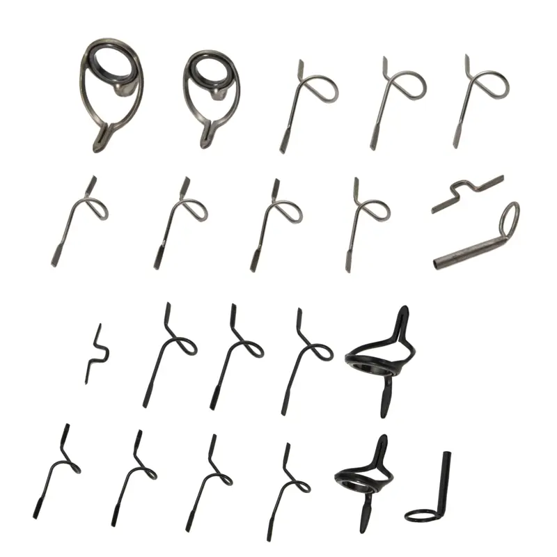 11pcs Fly Fishing Rod Guide Tip Top Ring Circle Repairing Kits Set Spinning Hard Snake Guide DIY Eye Ring Fishing Accessories