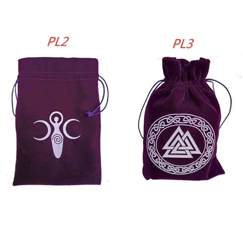 Velvet Tarot Oracle Cards Storage Bag Runes Constellation Witch Divination Accessories Jewelry Dice Pouch Drawstring Package