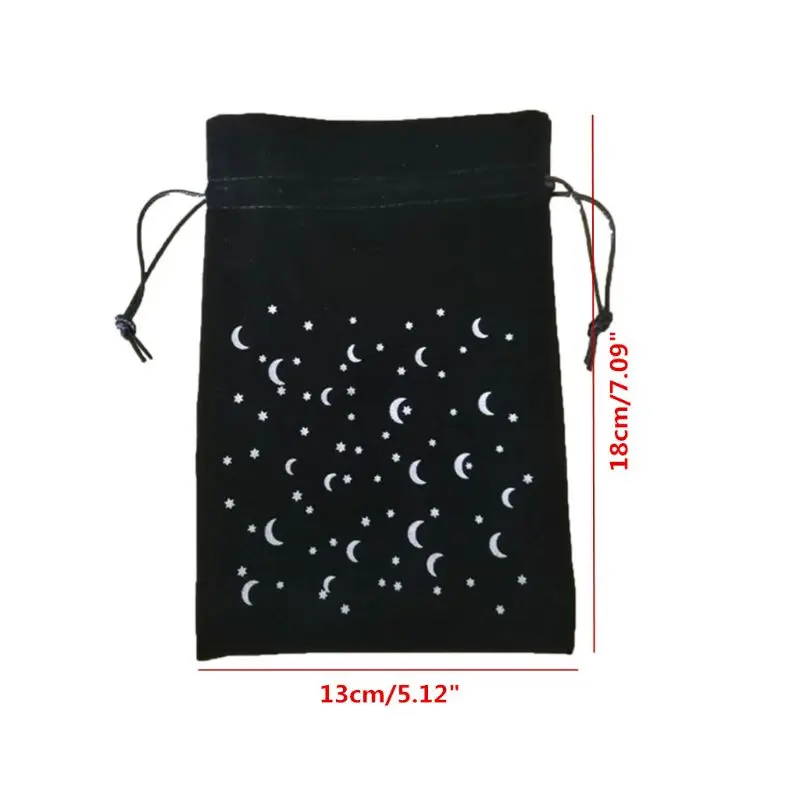 Velvet Tarot Oracle Cards Storage Bag Runes Constellation Witch Divination Accessories Jewelry Dice Pouch Drawstring Package