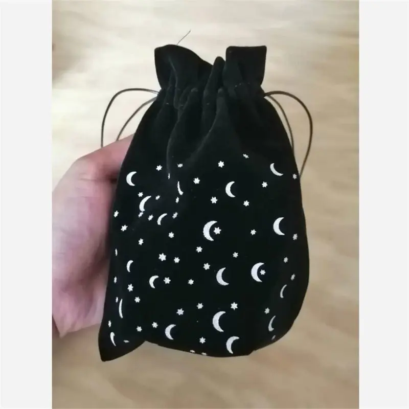 Velvet Tarot Oracle Cards Storage Bag Runes Constellation Witch Divination Accessories Jewelry Dice Pouch Drawstring Package