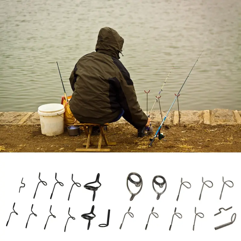 11pcs Fly Fishing Rod Guide Tip Top Ring Circle Repairing Kits Set Spinning Hard Snake Guide DIY Eye Ring Fishing Accessories
