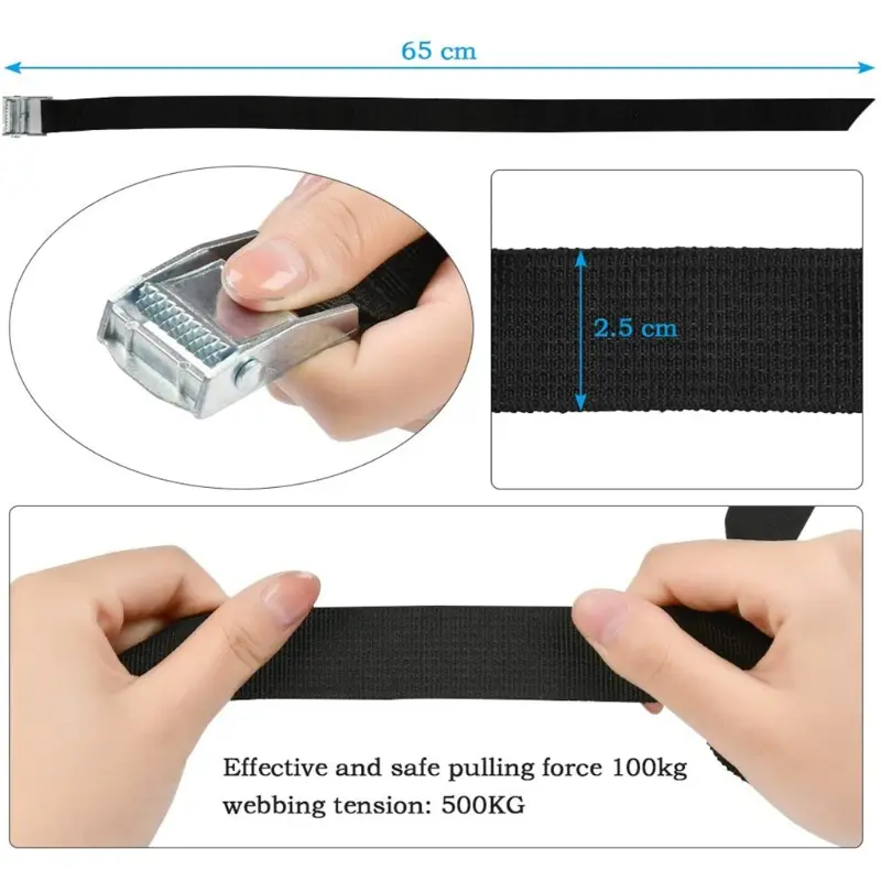 10 PC 2.5 x 65cm Reusable Fastening Tape Bike Tie With Zinc Alloy Buckle Durable Multil Purpose High Quality Strap Cable Ties