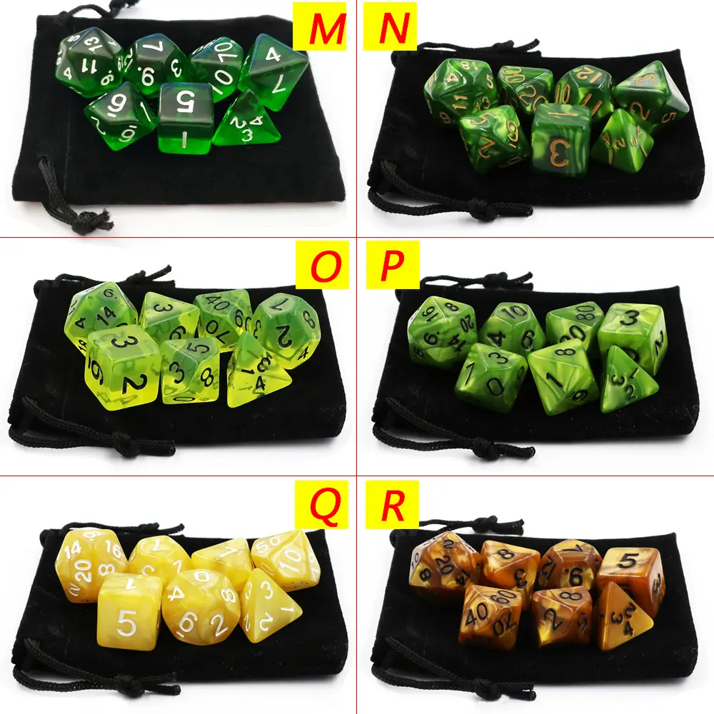 IMDG 7pcs/set RPG Game Dice Set Polyhedron Acrylic Cubes DND New Style Multicolor Digital Dice