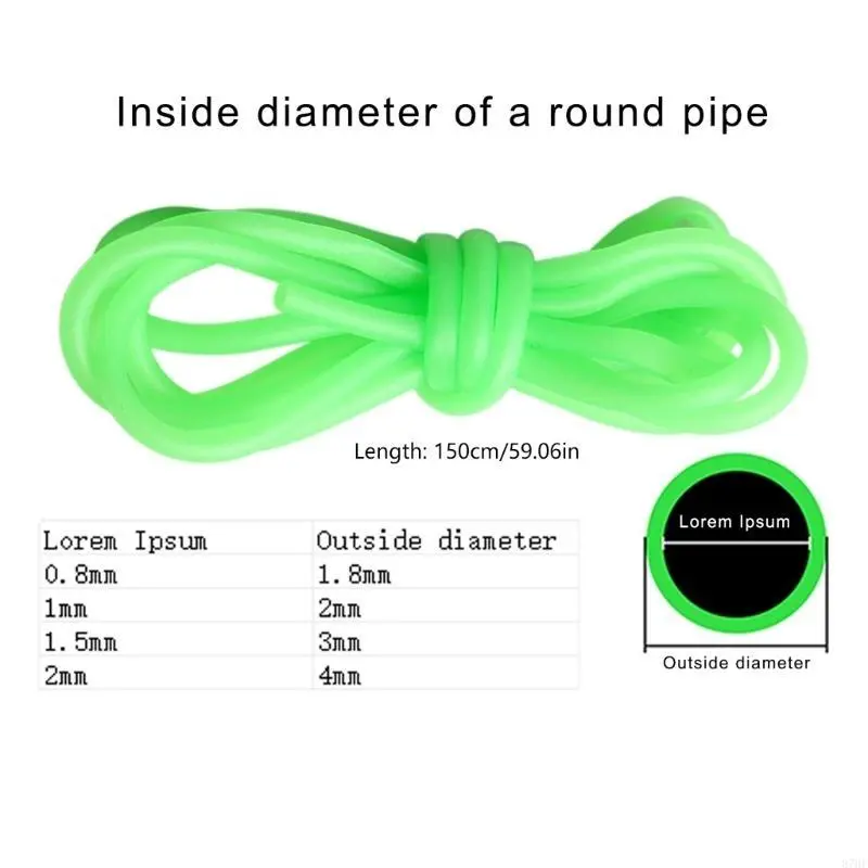 0.8/1/1.2/1.5/1.8/2mm Fishing Rig Hook Line Tubing Silicone Glow Pipe Glow Tube Rig Sleeves Glow in Dark Tubing