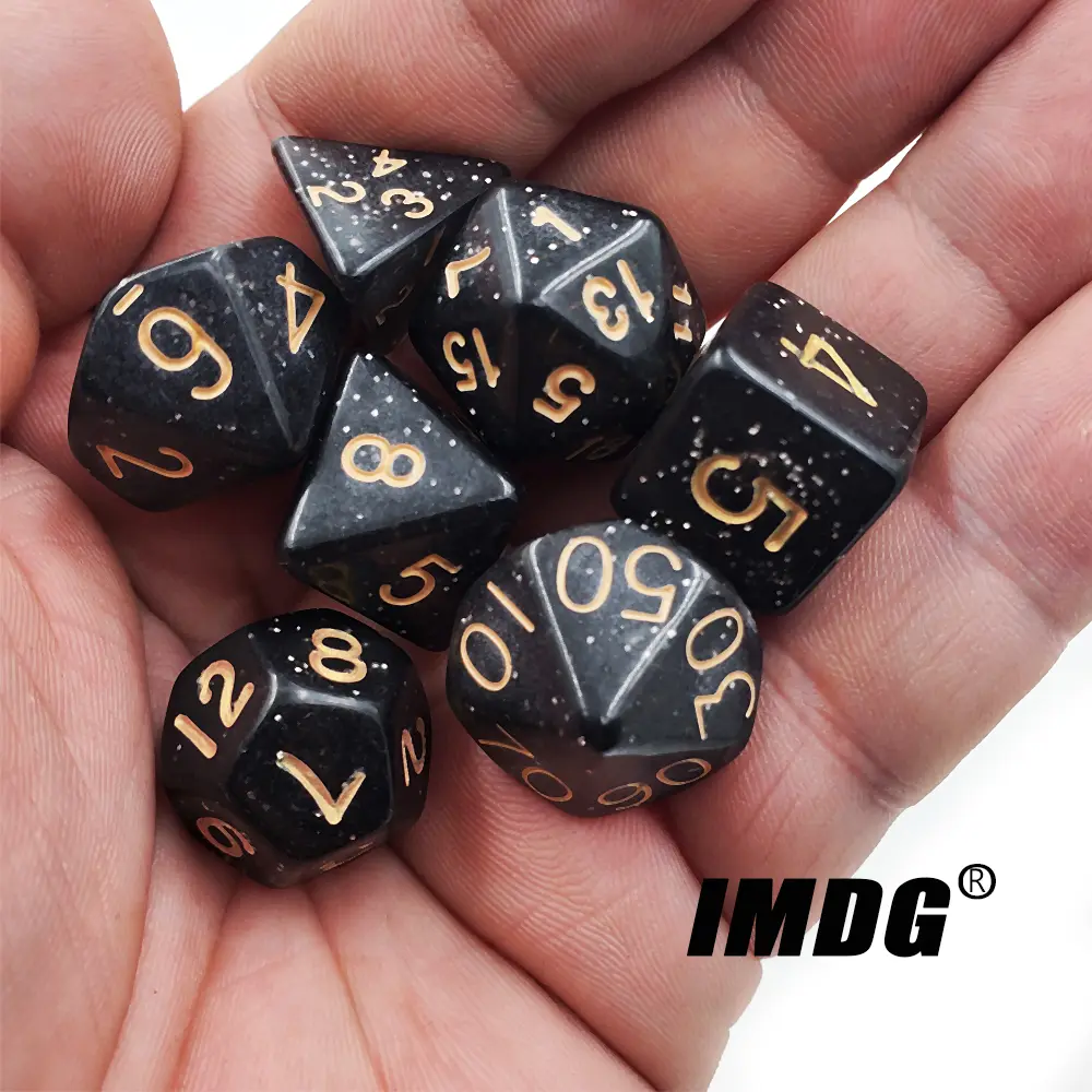 IMDG 7pcs/set RPG Game Dice Set Polyhedron Acrylic Cubes DND New Style Multicolor Digital Dice