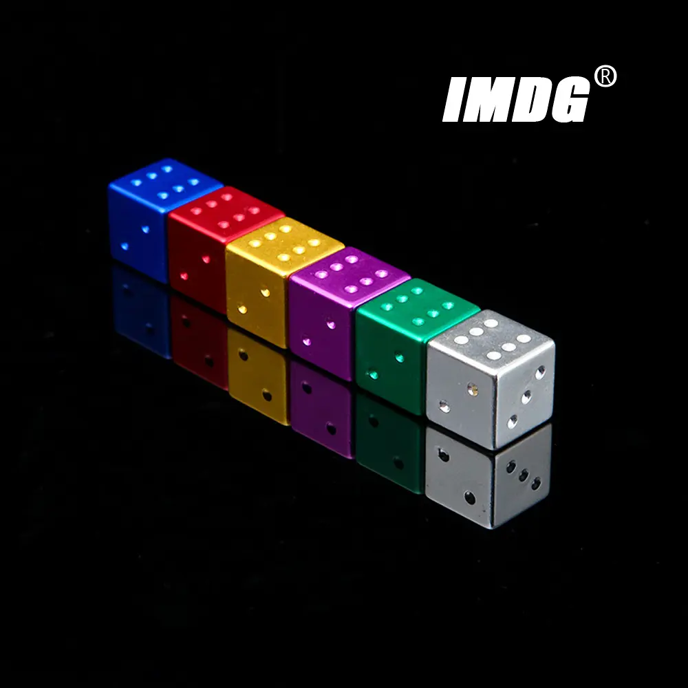 1pc New Colorful Aluminum Alloy Metal Dice 16mm Square Corner Boutique Game Dice