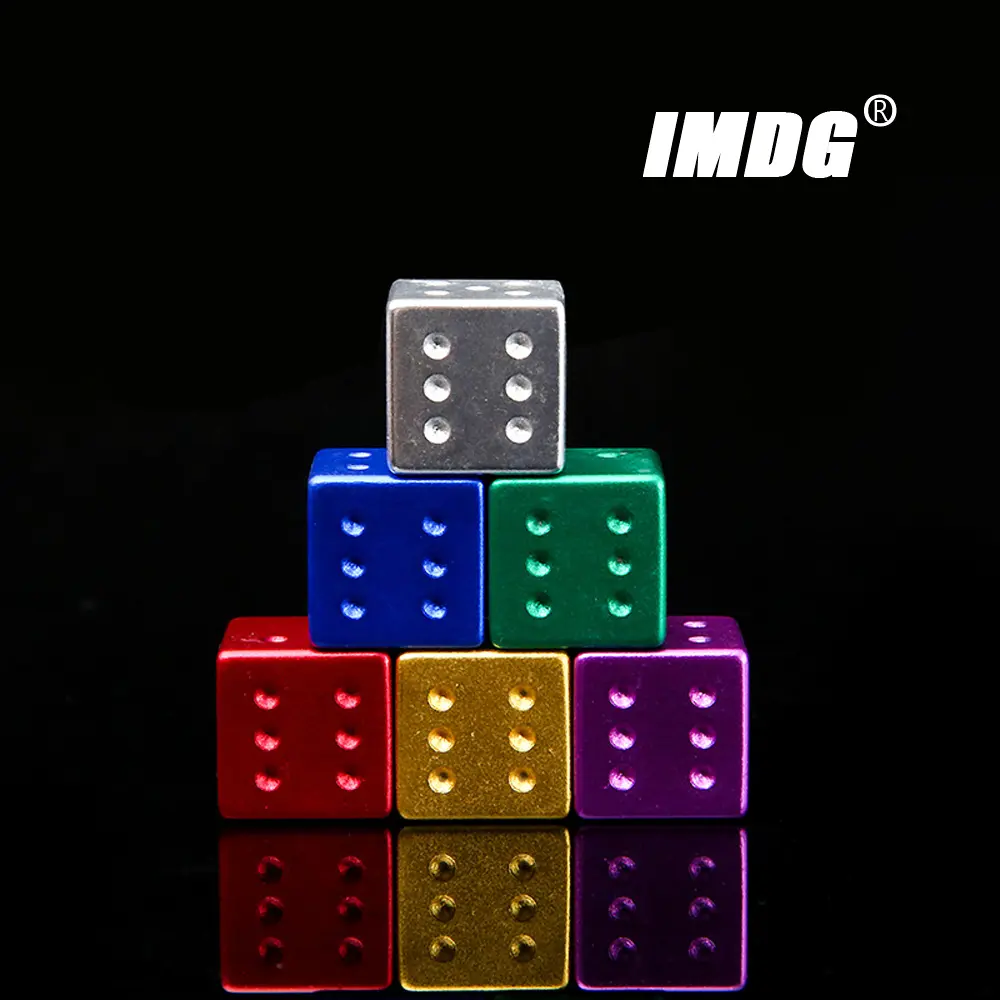 1pc New Colorful Aluminum Alloy Metal Dice 16mm Square Corner Boutique Game Dice