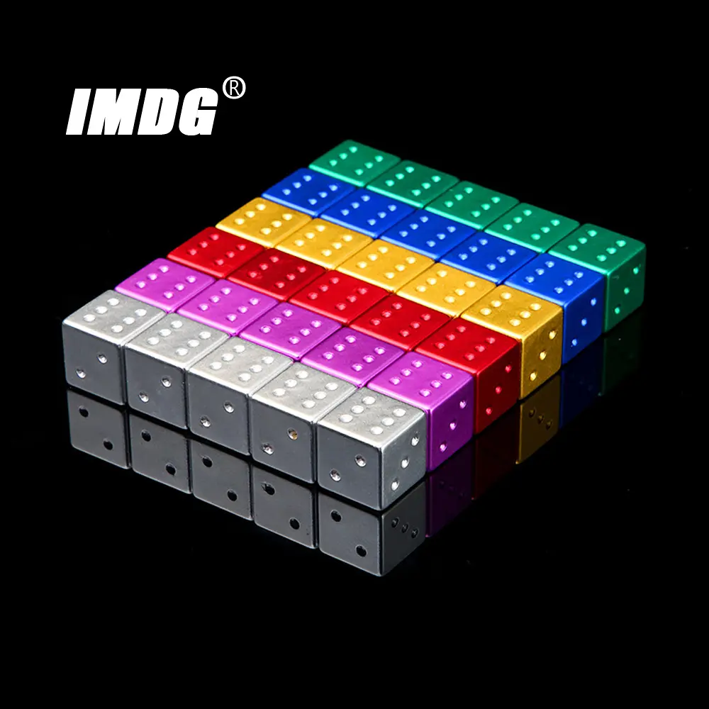 1pc New Colorful Aluminum Alloy Metal Dice 16mm Square Corner Boutique Game Dice