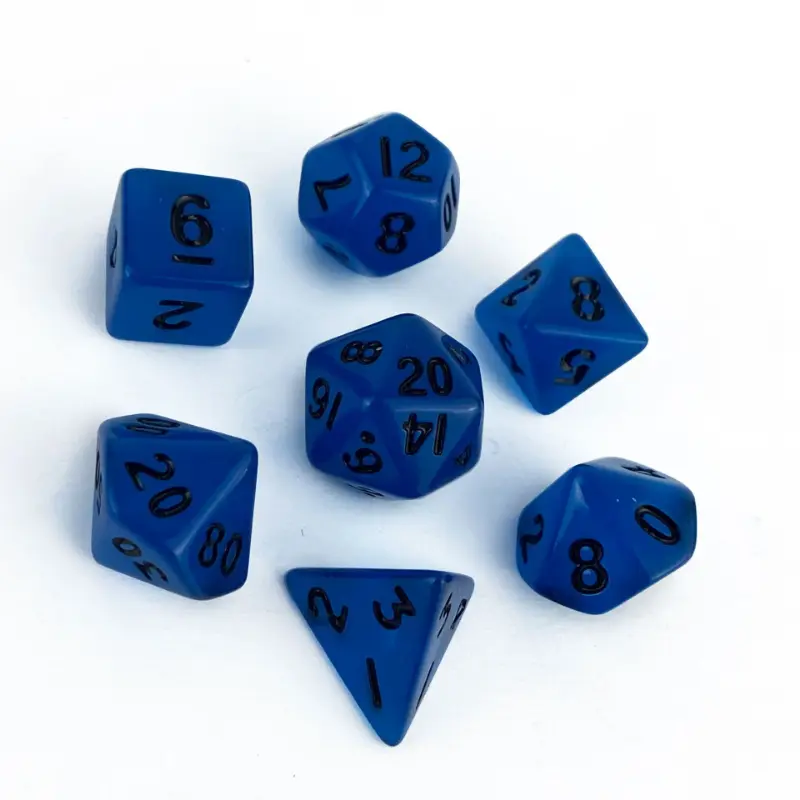7Pcs/set Night Glow Acrylic Dice Running Team Board Game DND Luminous Multi Sided Dice Mini