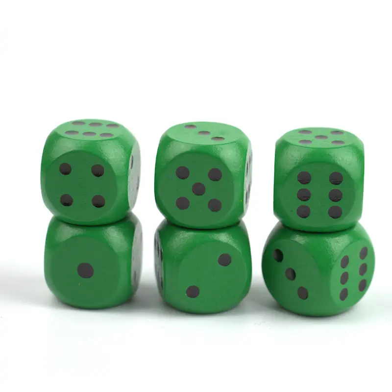 10pcs/pack Wood Dice 20mm Colorful Solid Wooden Gold Black Dot Game Rounded Dice Drinking Mahjong Dice