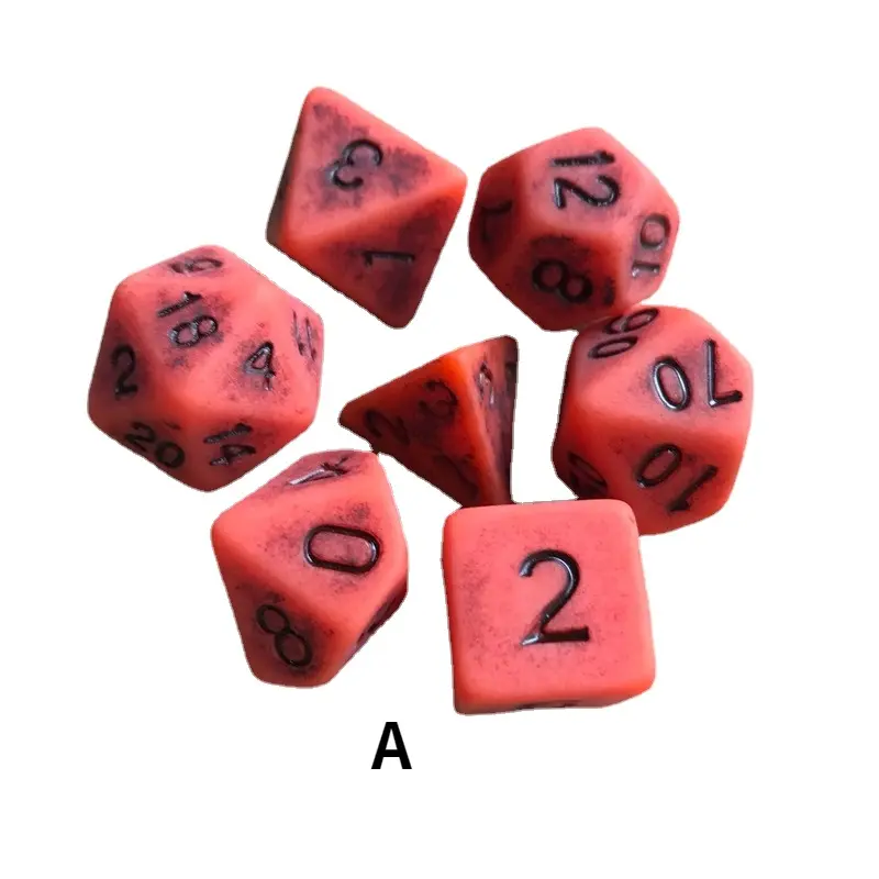7Pcs/set Dice Set D4 D6 D8 D10 D12 D20 Colorful Polyhedral Dice for Entertainment Board Game