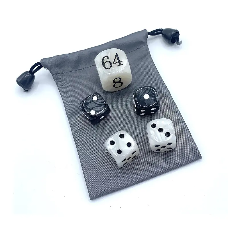 Double Chess Pearl Dice Set -22 Mm and 16 Mm Dice Comes with Storage Bag