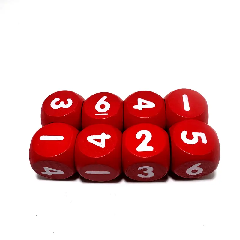 6Pcs/set 2024 Foreign Trade New Product 25mm Digital Solid Wood Dice Teaching Supplies