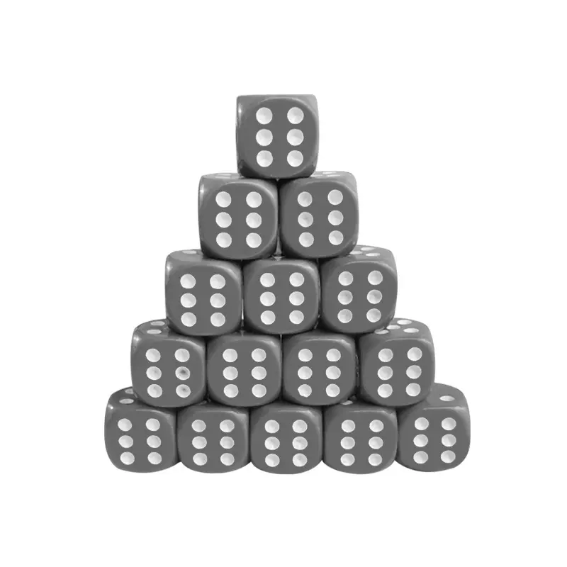 10Pcs/set Foreign Trade New Product Dice 16mm Rounded Corners Gray Point Dice Acrylic Solid Color KTV Mahjong Dice