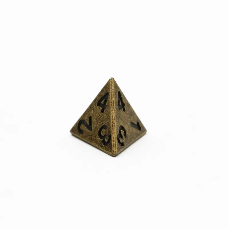 1pcs D4 Polyhedron RPG Dice 4-sides Accessories Metal Dice DND Different Color Digital Game