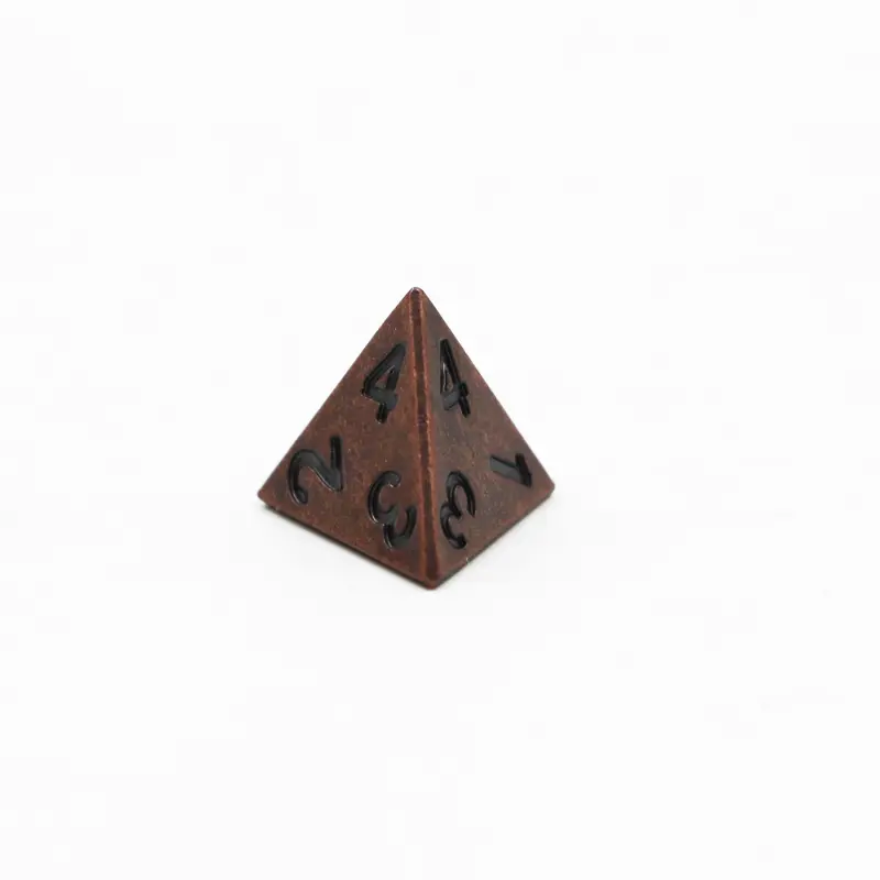 1pcs D4 Polyhedron RPG Dice 4-sides Accessories Metal Dice DND Different Color Digital Game