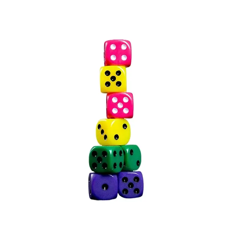8Pcs/set Blue Dice Export Toy Set Accessories Dice Color Dice Yellow Black Spot 1.6CM Excluding Bucket