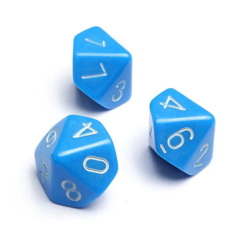 10Pcs/set 10 Face Dice 0-9 Digital Dice Running Group Board Game Literacy Color Children's Teaching Supplies for Dnd