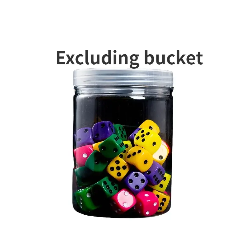 8Pcs/set Blue Dice Export Toy Set Accessories Dice Color Dice Yellow Black Spot 1.6CM Excluding Bucket