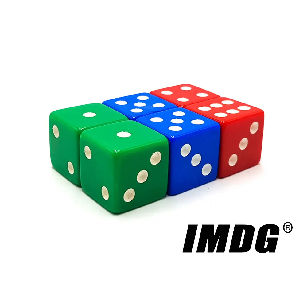10pcs/pack New Acrylic Red Blue Green Dice 16mm White Dot Square Corners High Quality Boutique Game Dice