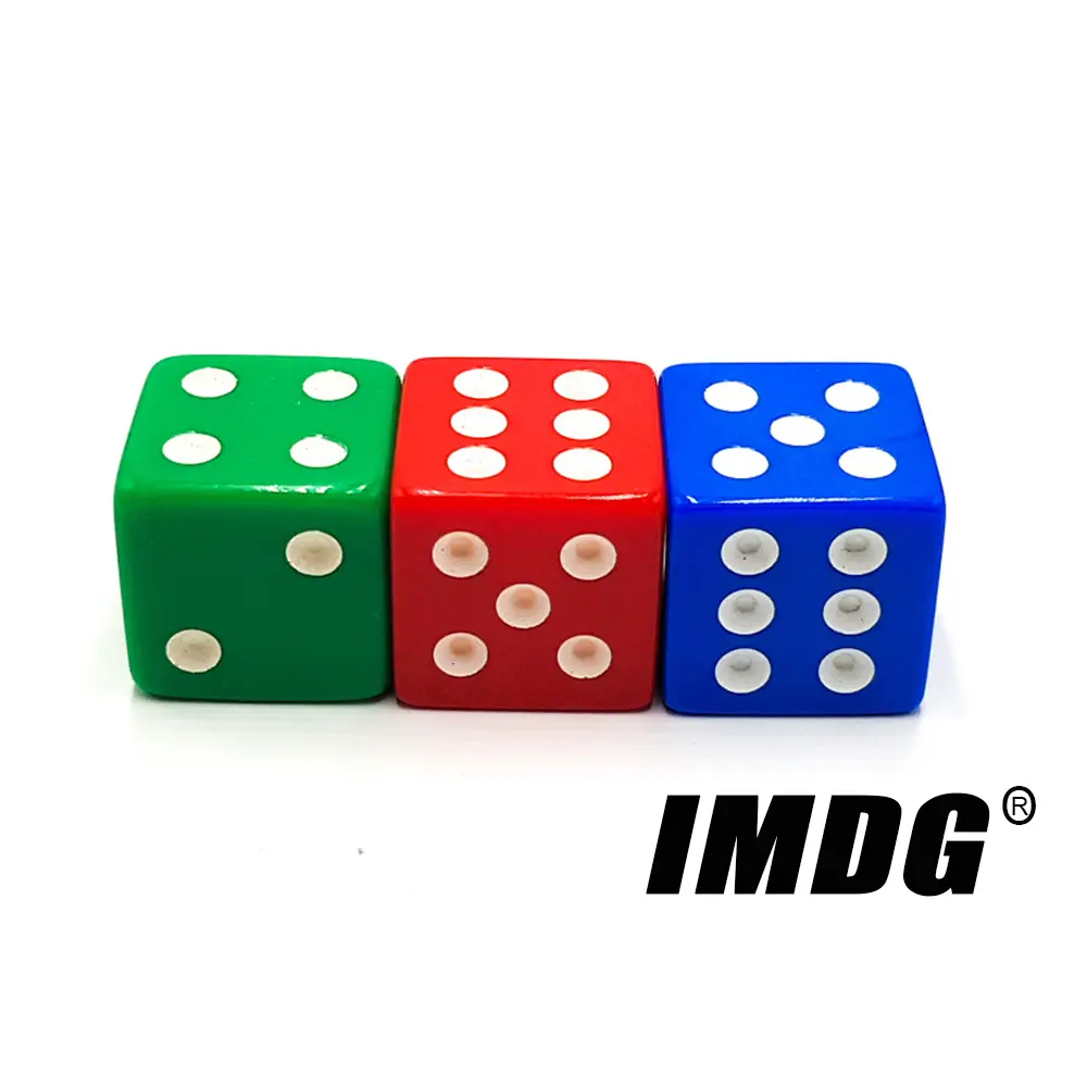 10pcs/pack New Acrylic Red Blue Green Dice 16mm White Dot Square Corners High Quality Boutique Game Dice