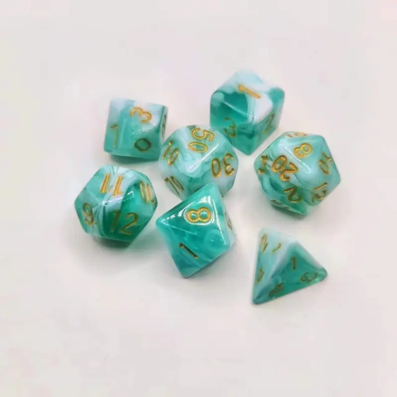 Spot new two-color transparent multi-faceted set digital dice Dungeons and Dragons game dice running group sieve.