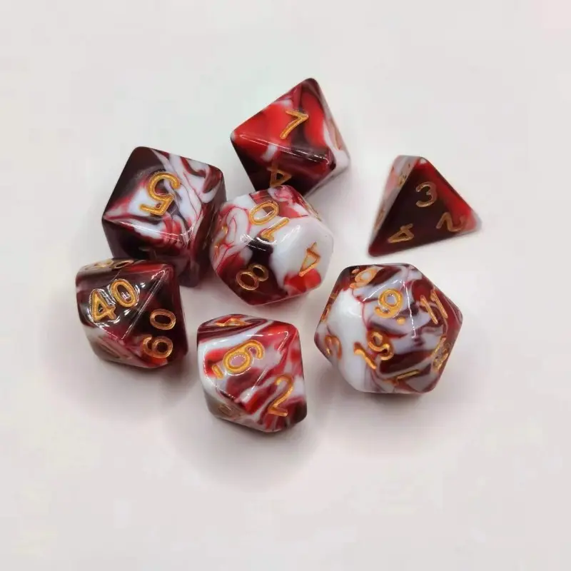Spot new two-color transparent multi-faceted set digital dice Dungeons and Dragons game dice running group sieve.