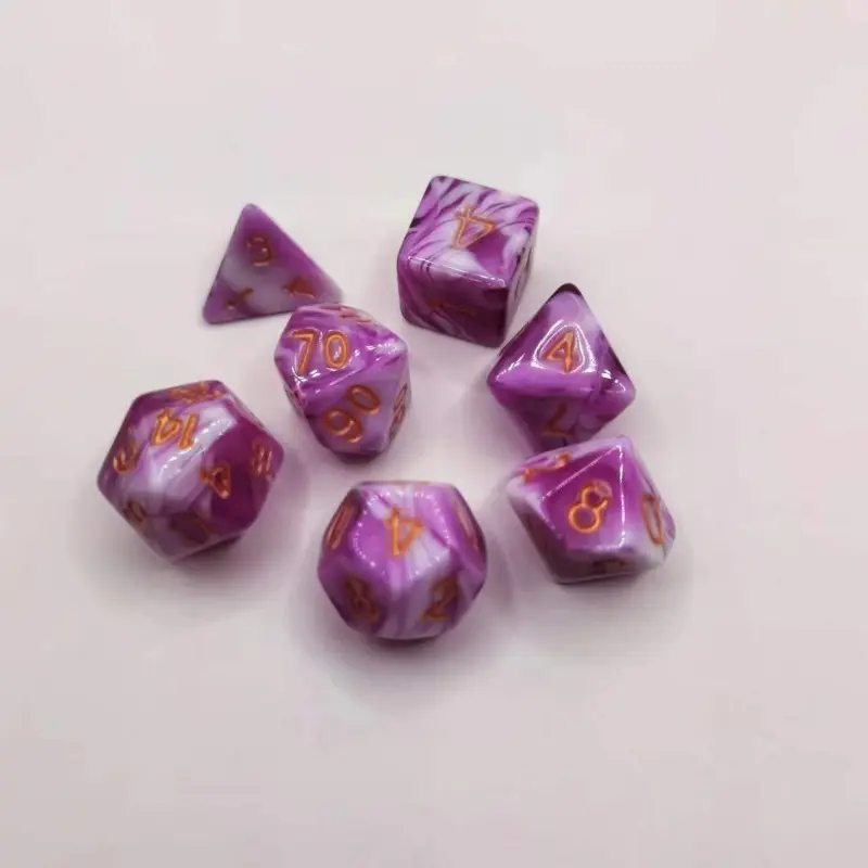 Spot new two-color transparent multi-faceted set digital dice Dungeons and Dragons game dice running group sieve.
