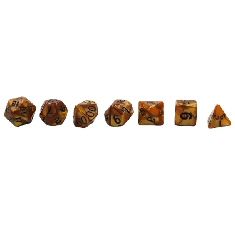7Pcs/set 2021 Cross-border Supply TRPG Multi-faceted Dice DND Running Dice Pearl Brown