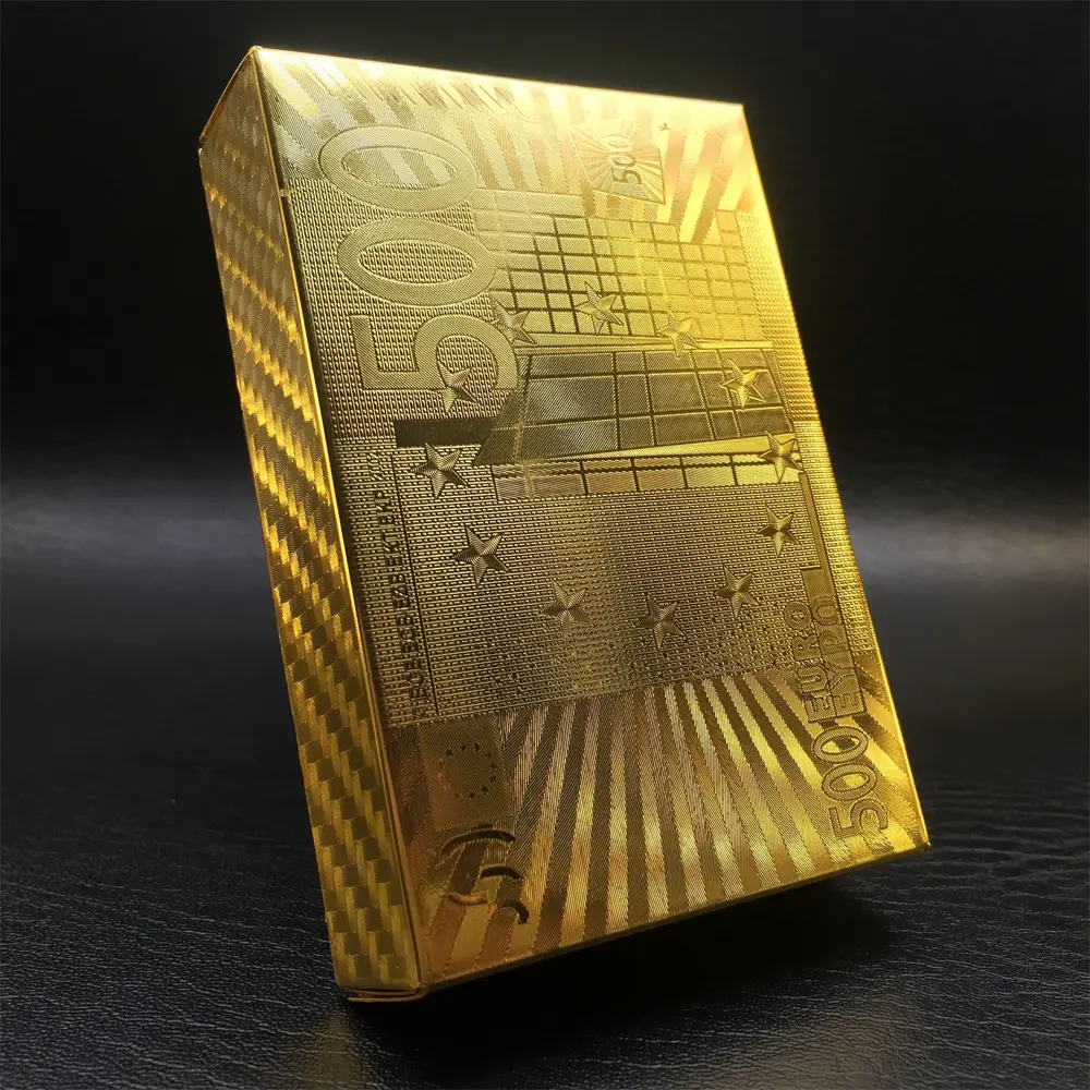 New Gold Poker No Color Golden Playing Cards Waterproof PET/PVC Plastic Poker Tourism Souvenir