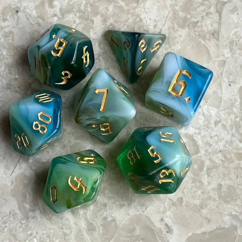 7Pcs/set New Four-color Multi-sided Digital Dice Set Running Group Game Peripheral Accessories Dice