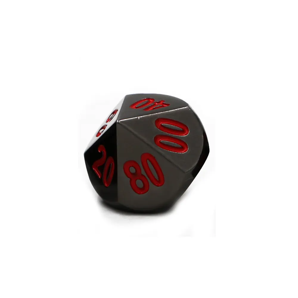 1pcs D10 (00-90) Polyhedron RPG Dice 10-sides Accessories Metal Dice DND Black Color Digital Game Dice