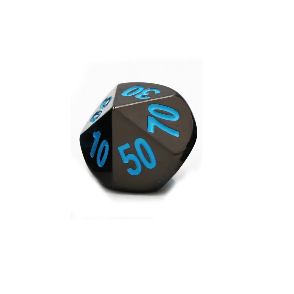 1pcs D10 (00-90) Polyhedron RPG Dice 10-sides Accessories Metal Dice DND Black Color Digital Game Dice