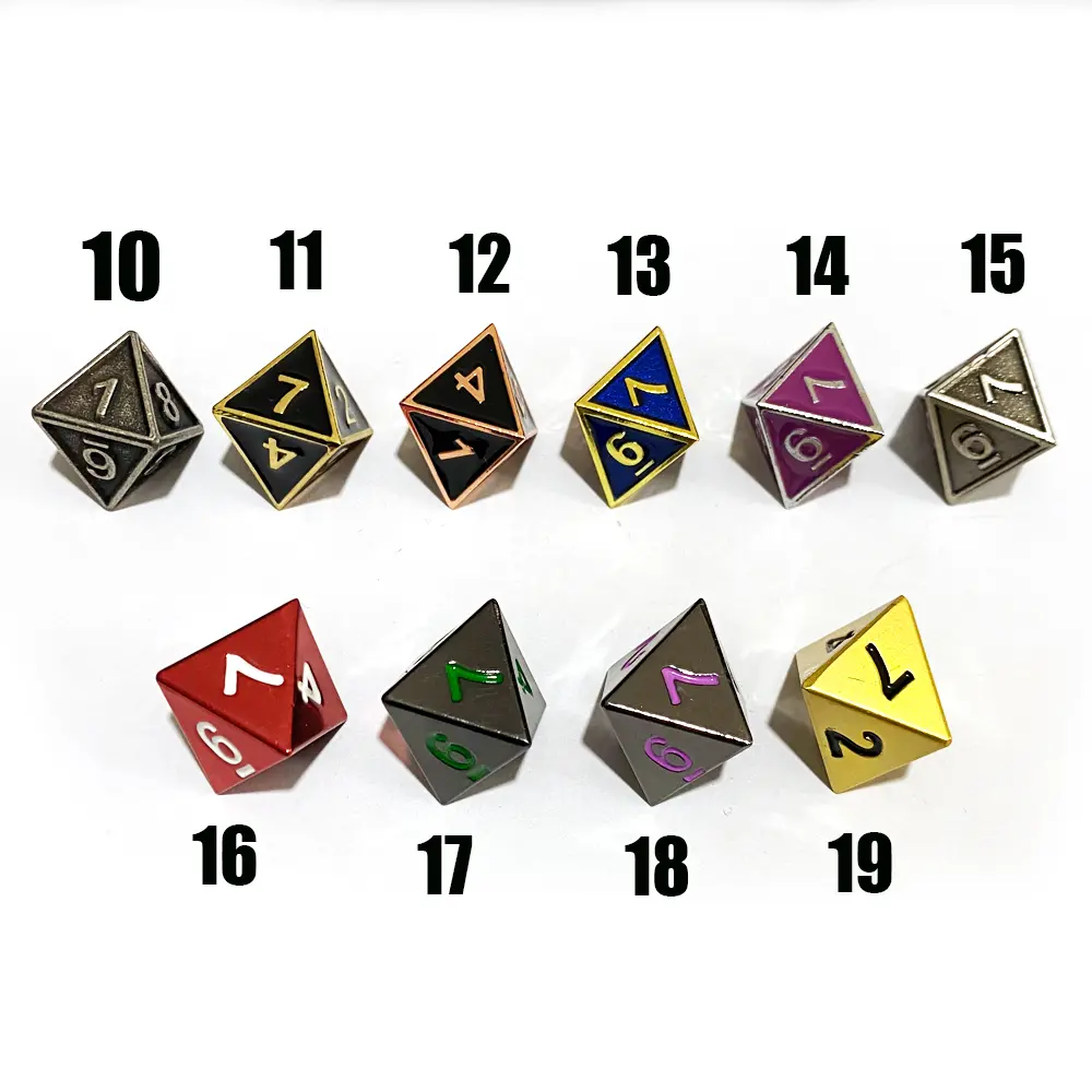 1pcs D8 Polyhedron RPG Dice 8-sides Accessories Metal Dice Cubes Colorful Digital Game Dice