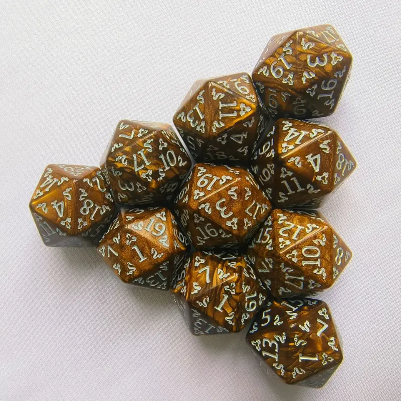 10PCS/set Foreign Trade New Product D20 Dragon Pattern Pattern Set Dice Dragon Element Multi Sided Dice Set