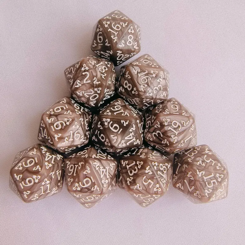 10PCS/set Foreign Trade New Product D20 Dragon Pattern Pattern Set Dice Dragon Element Multi Sided Dice Set