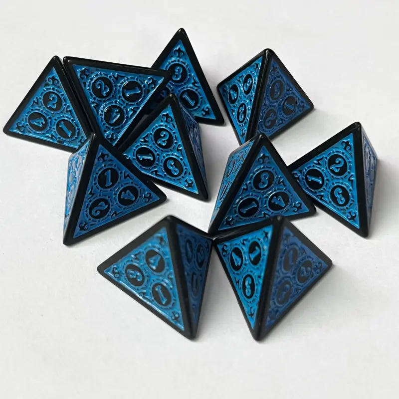10Pcs/set New 4-sided Complex Pattern Dice 4-sided Board Game Dice