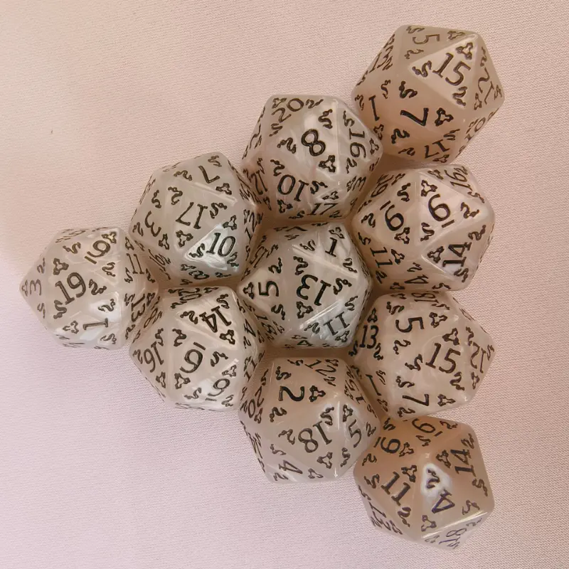 10PCS/set Foreign Trade New Product D20 Dragon Pattern Pattern Set Dice Dragon Element Multi Sided Dice Set