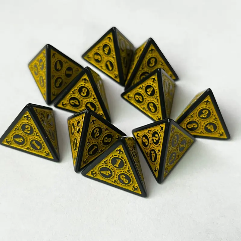 10Pcs/set New 4-sided Complex Pattern Dice 4-sided Board Game Dice