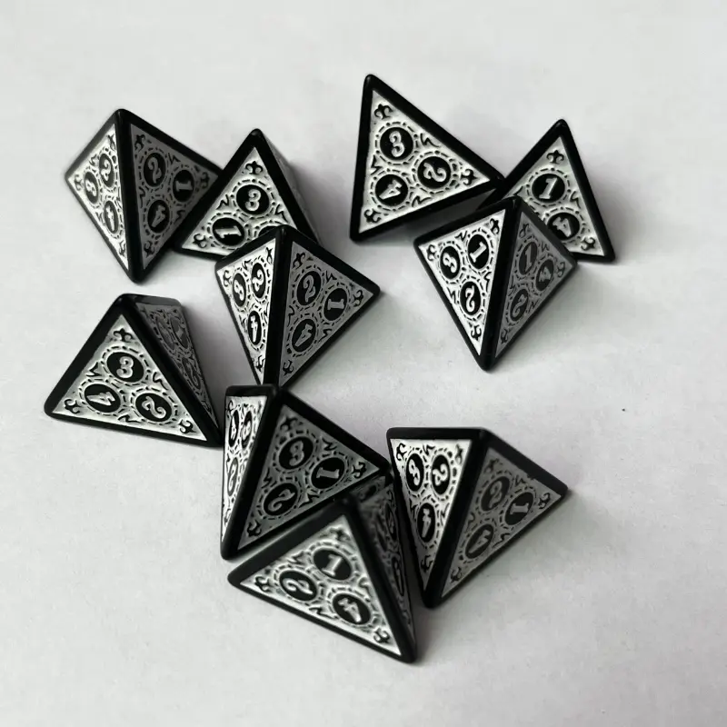 10Pcs/set New 4-sided Complex Pattern Dice 4-sided Board Game Dice