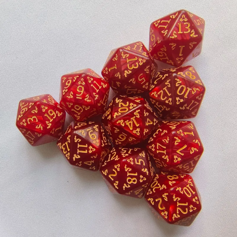 10PCS/set Foreign Trade New Product D20 Dragon Pattern Pattern Set Dice Dragon Element Multi Sided Dice Set