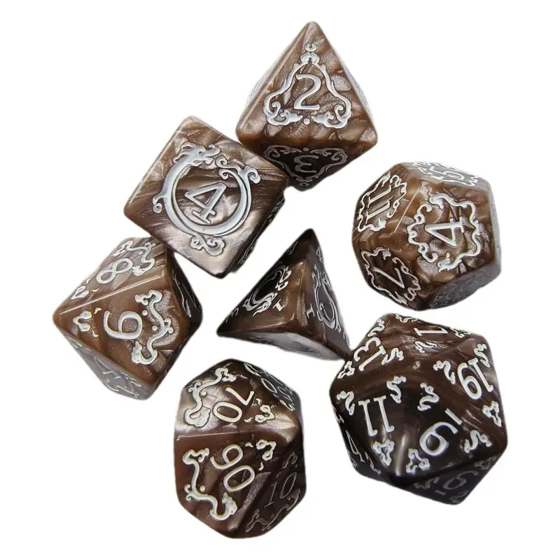 7-piece Set of New The Year of The Loong Dragon Pattern Dice Acrylic Digital Dice