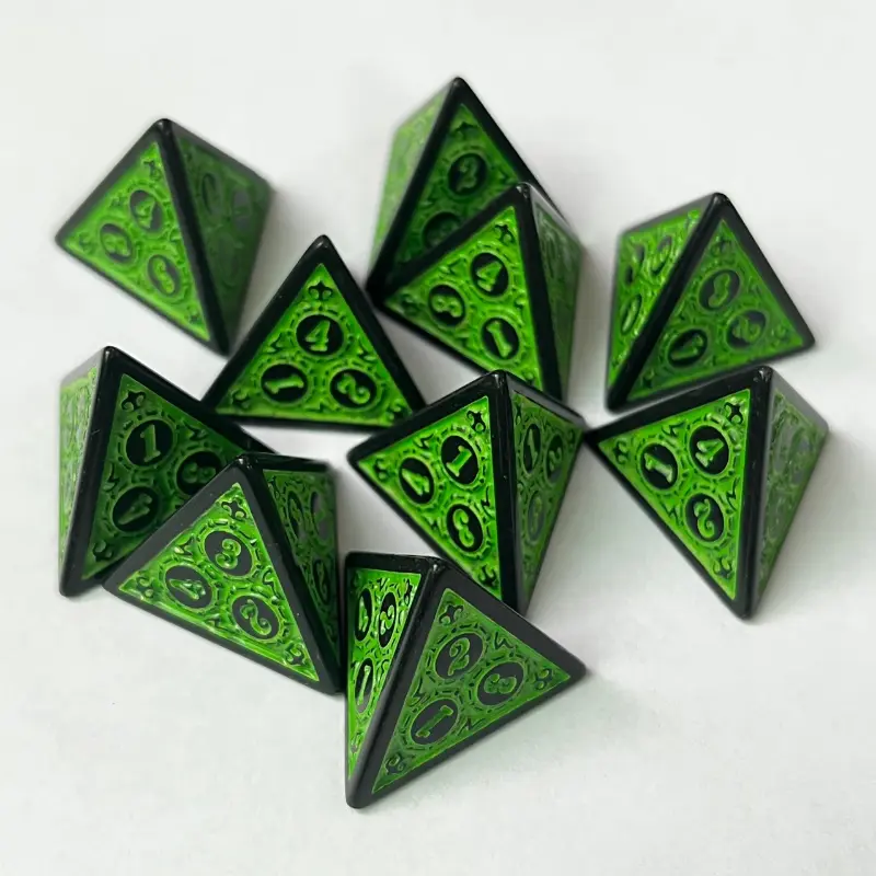 10Pcs/set New 4-sided Complex Pattern Dice 4-sided Board Game Dice