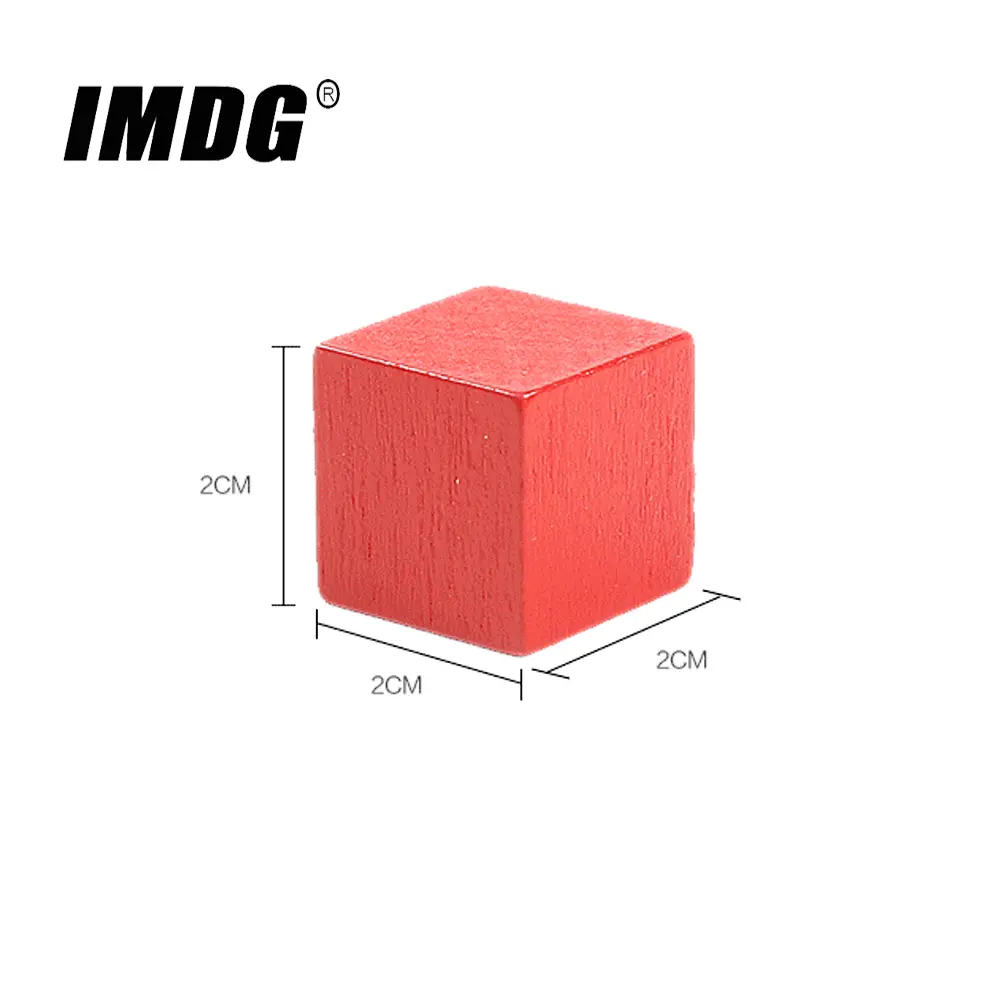 100pcs/set Wood Cubes Blocks 20mm Blank Dice Square Corner Colorful Board Game DIY Tokens Early Education