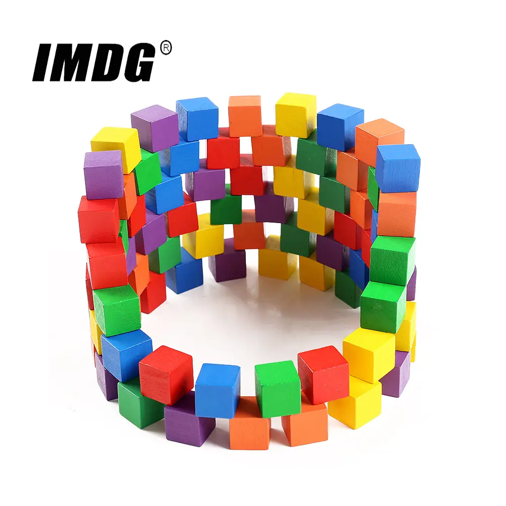 100pcs/set Wood Cubes Blocks 20mm Blank Dice Square Corner Colorful Board Game DIY Tokens Early Education